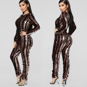 FASHION NOVA Black Gold Modern Disco Sequin Chain Velvet Jumpsuit X-Small NWT